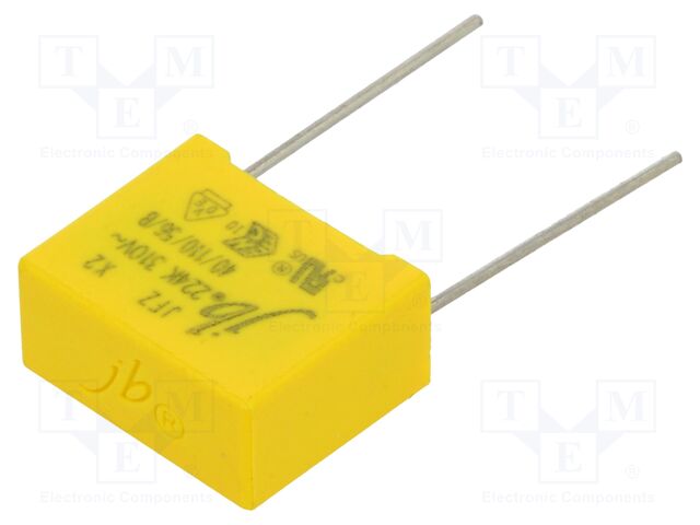 Condensador polipropileno 220nF 310VAC 18x14,5x8,5mm